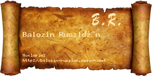 Balozin Ruszlán névjegykártya